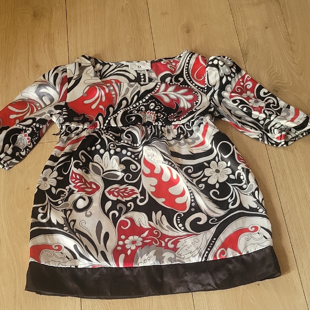Byer California Red and Black Paisley Blouse